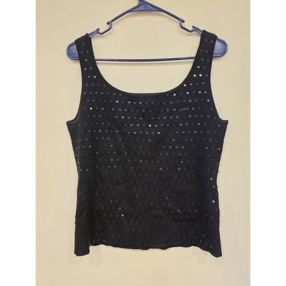 Grace Elements Tops - Grace Elements Black Silk Blend Tank Top Size Large Luxe Elevated Basics Glam